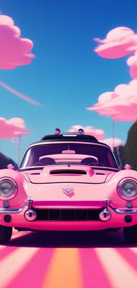 Cute Pink Car Live Wallpaper