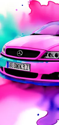 Elegant Pink Car Front Live Wallpaper