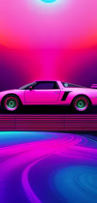 Comic Book Pink Car Live Wallpaper