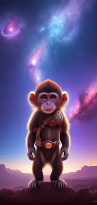 Cute Space Monkey Live Wallpaper