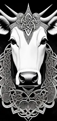 Celtic Cow with 4 Horns Live Wallpaper