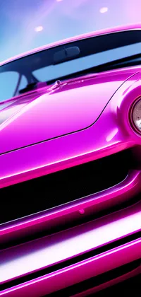 Cool Closeup of a Pink Vehicle Live Wallpaper