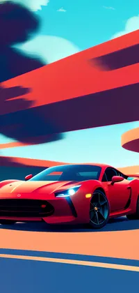 Fantasy Red Fast Car Live Wallpaper
