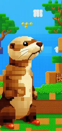 Otter Pixelated Art Live Wallpaper