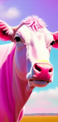 Pink Cow Head Live Wallpaper