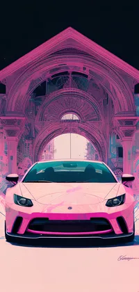 Manga Pink Car Live Wallpaper