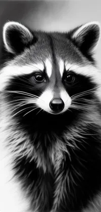 Raccoon Charcoal Drawing Live Wallpaper