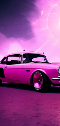 Cosmic Pink Roadster Car Live Wallpaper