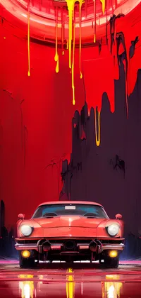 Comic Red Car Cover Live Wallpaper