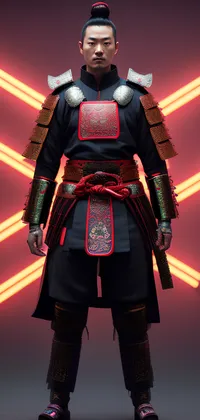 Neon Samurai Warrior Live Wallpaper