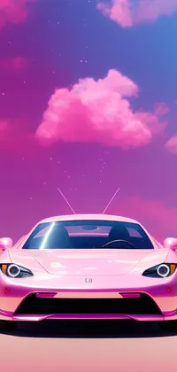 Sci-fi Pink Supercar Front View Live Wallpaper