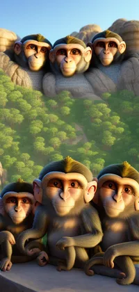 Monkeys at Mount Monkmore Live Wallpaper