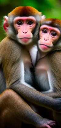 Two Monkeys Hugging Live Wallpaper