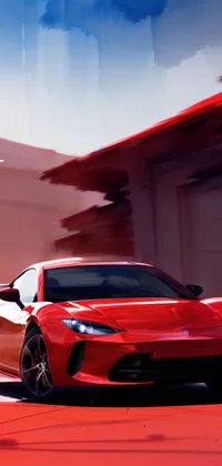 Red Car in a Red World Live Wallpaper