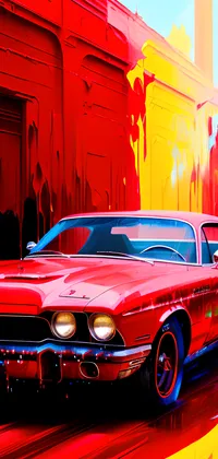 Red Car Artwork Live Wallpaper