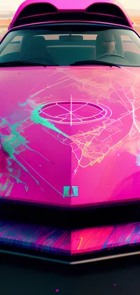 Pink Car with Neon Painting Live Wallpaper