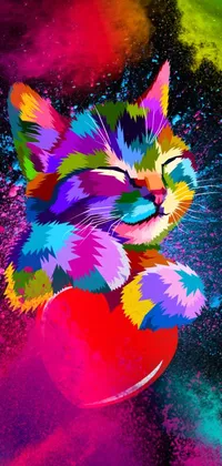 Holi Love Cat Live Wallpaper