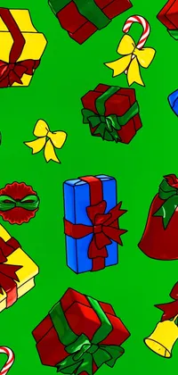 Cartoon Gifts Green Live Wallpaper