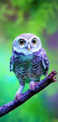 Cute Owl on Branch Live Wallpaper