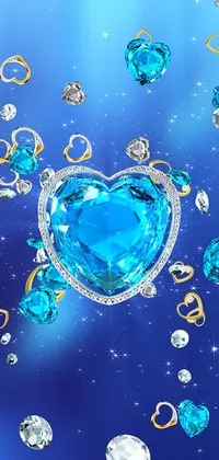 Blue Heart Cristals Live Wallpaper