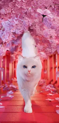 Cherry Blossom Cat Live Wallpaper