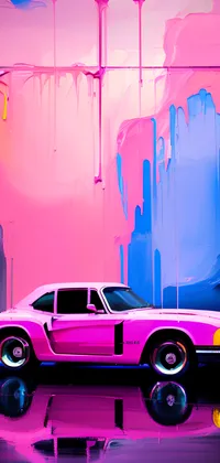 70s Pink Car Live Wallpaper