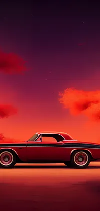 All Red Car and Background Live Wallpaper