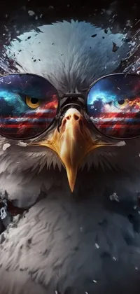 American Eagle with Glasses Headshot Live Wallpaper