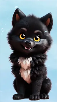 Black Puppy Wolf Live Wallpaper