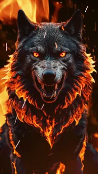 Burning Wolf Live Wallpaper