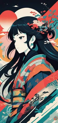 Cartoon Art Black Hair Live Wallpaper