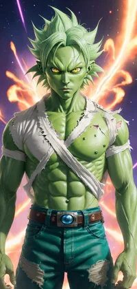 Cartoon Green Gesture Live Wallpaper