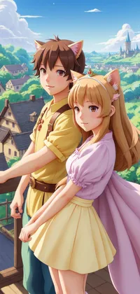 Kitsunemimi Village Couple Anime Live Wallpaper