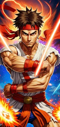 Glowing Super Martial Artist Anime Live Wallpaper