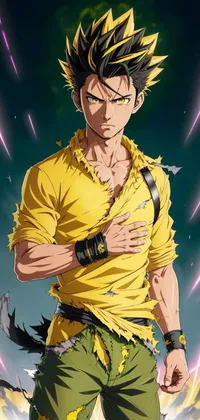 Yellow Male with Z Spiky Hair Anime Live Wallpaper