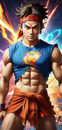 Enlighted Muscle Man Anime Live Wallpaper