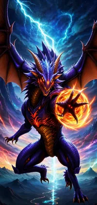 Mystical Thunder Dragon with Magic Powers Live Wallpaper