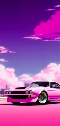 Cool Pink Muscle Car Live Wallpaper