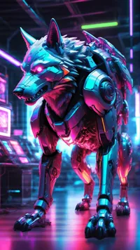 Cyberpunk Wolf Live Wallpaper