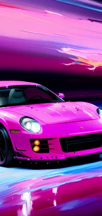 Dark Pink Sports Car Live Wallpaper