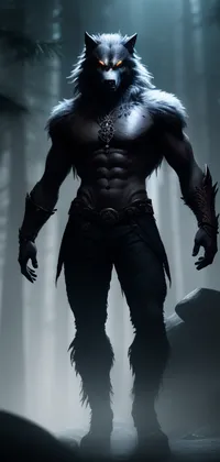 Dark Werewolf in Forest Live Wallpaper - free download