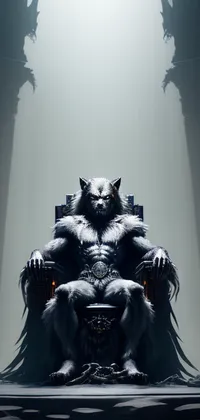 Dark Werewolf on Throne Live Wallpaper