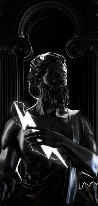 Dark Zeus Statue Live Wallpaper