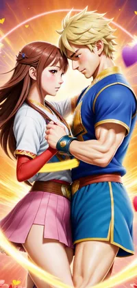 Boy and Girl Firy Dance Pose Anime Live Wallpaper