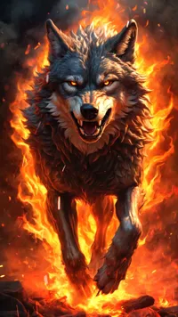 Flaming Wolf Live Wallpaper