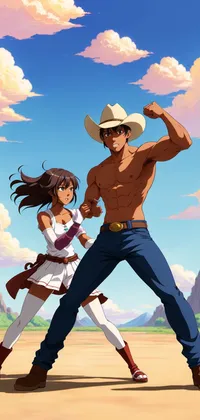 Cowboy Fight Pose Anime Live Wallpaper