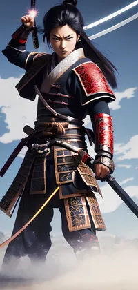 Furious Female Samurai Live Wallpaper