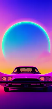 Futuristic Pink Car with Eclipse Live Wallpaper
