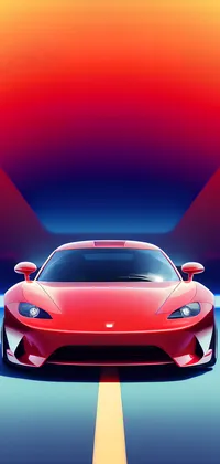 Glowing Red Car Live Wallpaper