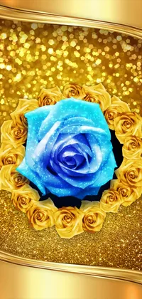 Gold Blue Rose Live Wallpaper